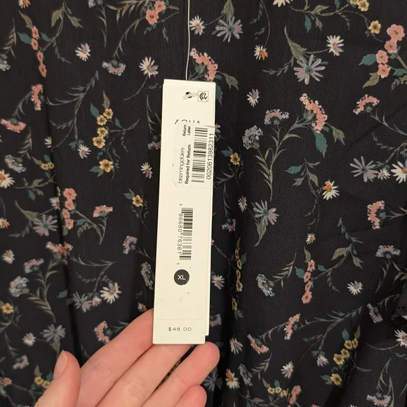 NWT Aqua Girls Black Floral Dress - Picture 4 of 5